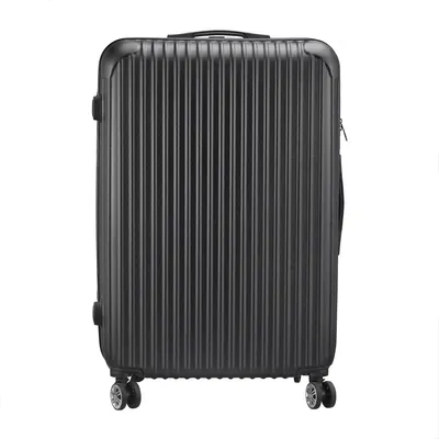 Image de Ensemble de valises - Lot de 3 pièces - Coque rigide en ABS - Roulettes silencieuses pivotantes à 360° - Avec serrure - Compartiments intérieurs - Poignée télescopique - Noir-A