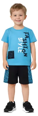 Produktbild von Kinder Set T-shirt Shorts - Größe 98 - hellblau - 100% Baumwolle - Jungen Sommer Set