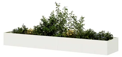 Produktbild von Pflanzgefäß Hochbeet Blumenkübel Blumenkasten Gemüsebeet Gartenbeet Frühbeet für Garten Balkon Weiß 360x80x40 cm Stahl