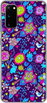 Produktbild von MuchoWow® Handyhülle Schutzhülle Hülle für Telefoonhoesje Samsung Galaxy S20 Mädchen - Kaninchen - Rosa - Muster - Mädchen - Kinder - Kinder Silikon Softcase Handy Hülle - Bild
