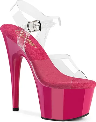 Produktbild von ADORE-708 Pleaser y Damen High-Heels Damen Plateausandaletten klar hotpink