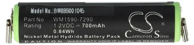 Produktbild von vhbw Akku Ersatz für Wella WM1590-7290 für Rasierer (700 mAh, 1,2 V, NiMH)