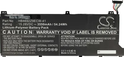 Produktbild von vhbw Akku Ersatz für Huawei HB4692Z9ECW-41 für Notebook (3550 mAh, 15,28 V, Li-Polymer)