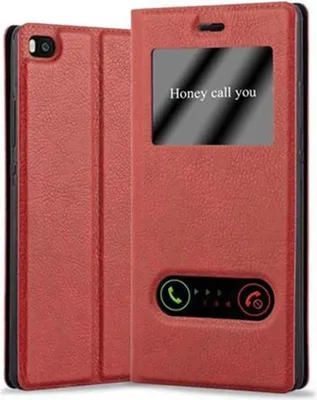 Obrázek produktu pro Cadorabo Protective Case for Huawei P8 Case in Red Pouzdro na mobilní telefon typu kniha Cover Etui