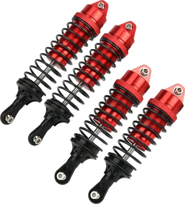 Obrázek produktu pro 4dílná sada RC tlumičů z hliníkové slitiny, přední/zadní pro RC auto 1/10 Traxxas Slash, červená barva