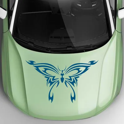 Produktbild von Aufkleber - Autoaufkleber "Schmetterlingstribal" 70cm x 41cm Signalblau - Tuning Carystyling Heckscheibe Auto