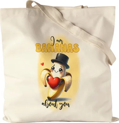 Produktbild von I Am Bananas About You Banane Liebe Spruch Jutebeutel
