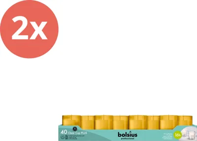 Immagine prodotto di Bolsius - Horeca tazze trasparenti - 49/42 - 40 pezzi per confezione - ambra - confezione valore - 80 pezzi - 2 confezioni