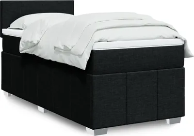 Produktbild von Schlichtes Boxspringbett mit Matratze - Schwarz 100x200 cm Stoff Design Klassische Betten 3906334