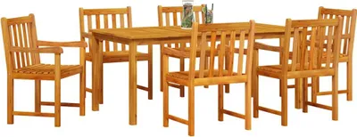Produktbild von vidaXL Garten Essgruppe 7 stk. Braun Massivholz Akazie