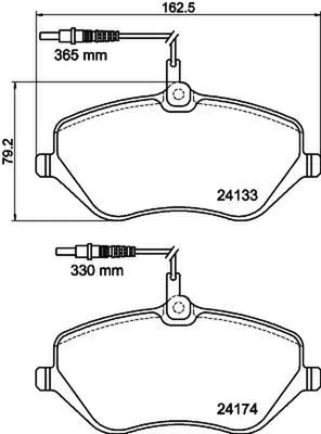 Produktbild von HELLA Bremsbeläge Satz Vorne Bremsklötze für CITROËN C5 III Kombi (RW) 8DB 355 011-491
