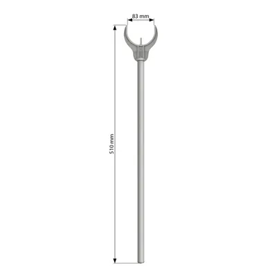 A technical drawing of a tool with dimensions.