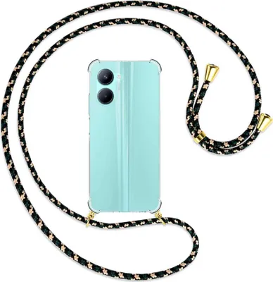 Produktbild von Handykette Backcover-Schutzhülle mit Band (Metall goldfarben) für Realme C33 (RMX3624, 6.5'') - camouflage