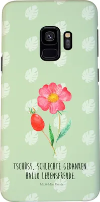 Produktbild von Mr. & Mrs. Panda Samsung Galaxy S9 Handyhülle Blume Hagebutte - Blattgrün - Geschenk, Lebensfreude, Handy Case, Schutzhülle, Cover, Hülle, Garten, Schlechte Gedanken