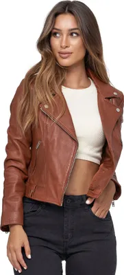 Image de Veste en cuir pour femme Tazzio F507 Cognac S