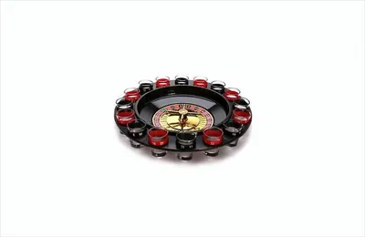Produktbild von Out of the blue 79/3988 - Kunststoff-Trinkspiel, Roulette mit 16 Gläsern und 2 Kugeln, Circa 30 cm, Schwarz-rot