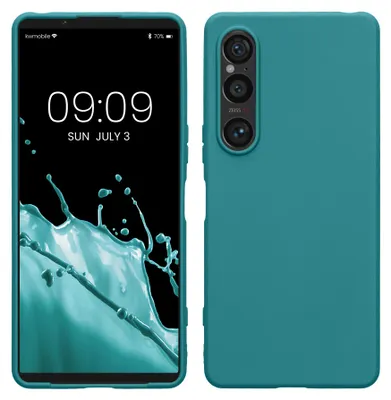 Produktbild von kwmobile Handyhülle für Sony Xperia 1 VI Hülle - TPU Case - Kabelloses Laden - Schutzhülle Cover in Petrol matt