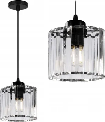 Produktbild von tooLight Pendellampe App511-1Cp Kristall Schwarz 1-Lichtquelle E27 13X13X12-102Cm Einstellbar