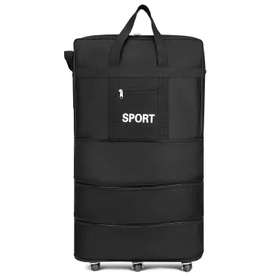 Produktbild von 31-Zoll-Expandierbarer Koffer, faltbarer Rollkoffer, Reisetasche für Geschäftsreisen, faltbare Reisetasche mit Rollen, schwarz