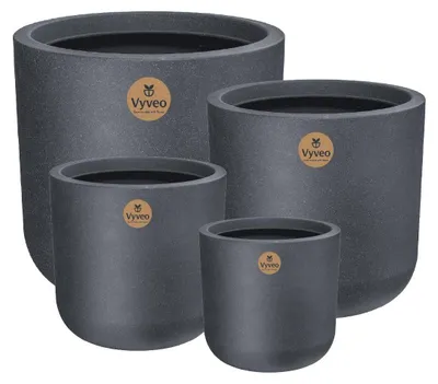 Produktbild von Vyveo - Blumentopf Orena - Schwarz - Set van 4