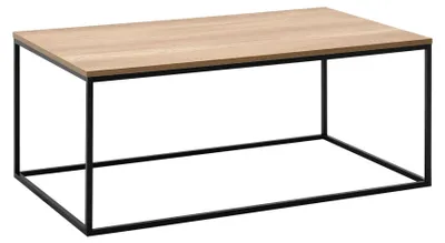 Kaffeetisch Walnuss/Schwarz 100x60x42 cm Melaminbeschichtet