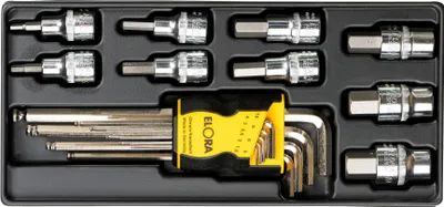 Produktbild von Elora Innensechskant-Steckschlüsselsatz 1/2", 18-teilig, ELORA-MS-13