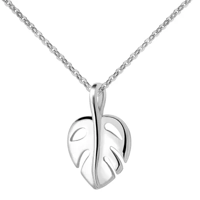 Produktbild von MATERIA by Matthias Wagner Monstera Blatt Anhänger - Halskette Damen Silber 925 40-60cm KA-460