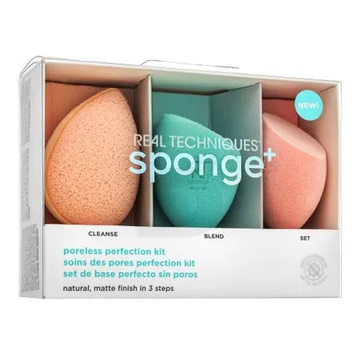 Obrázok produktu pre Real Techniques Sponge+ Poreless Perfection Kit 3ks houbička na make-up