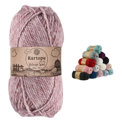 Produktbild von 100g Strickgarn Melange Wool Strick-Wolle Garn Häkelgarn Wolle Farbwahl