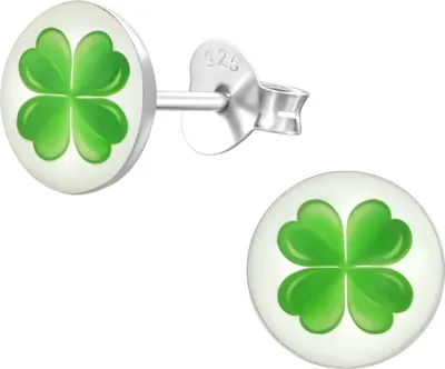 Produktbild von Ohrringe Ohrstecker 925 Sterling Silber mit Kleeblatt