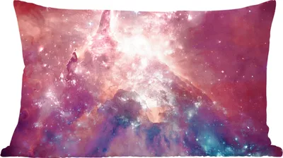 Produktbild von MuchoWow® Zierkissen Sofakissen Wohnzimmer Dekokissen 50x30 cm Weltraum - Orange - Sterne - Wohnzimmerdekoration - Polster mit Photo