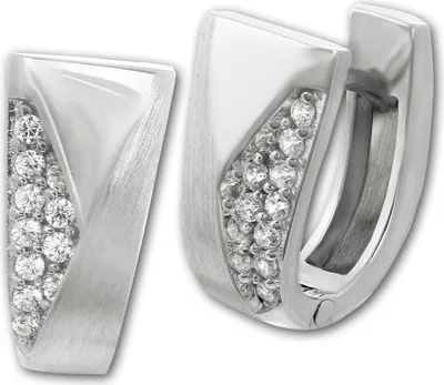 Produktbild von SilberDream weiß Ohrringe Dreiecke Zirkonia Damen 925 Silber Creolen SDO4355W