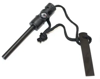 Immagine prodotto di Go Go Gadget – Bastoncino di magnesio – 3 in 1 – Accendifuoco – Bussola – Sopravvivenza – Nero