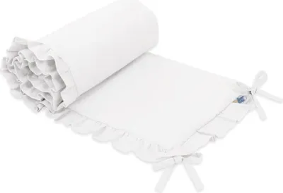 Produktbild von Babybettumschlag – Bedomranding – Antiallergischer, weicher Bezug für die Wiege, mit Rüschen, weiß
