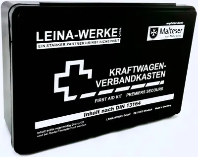 Zdjęcie produktu dla LEINA-WERKE REF 10002 Apteczka samochodowa standard DIN 13164 czarna