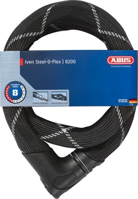 Produktbild von ABUS Panzerkabelschloss Iven Steel-O-Flex 8200 - Motorradschloss aus Stahlkabel mit Panzer aus Stahlhülsen - ABUS-Sicherheitslevel 8 - 110 cm