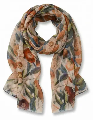 Produktbild von styleBREAKER Damen Schal Blumen Muster Viskose, Orange