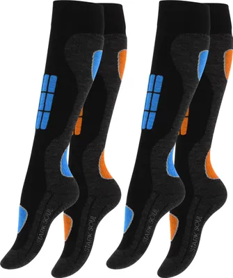 Produktbild von Stark Soul® Skisocken 2 Paar Wintersport Socken, Spezialpolsterung 35-38 blau/orange