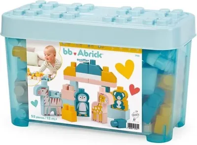 Obrázek produktu pro Zoo stavebnice, ECOIFFIER, 55 dílků, od 18 měsíců, včetně 4 zvířátek ze zoo na stavění