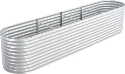 Image de Jardinière surélevée 400x80x81 cm acier galvanisé argenté