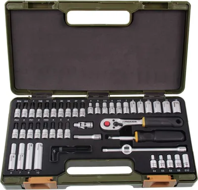Produktbild von Proxxon  Steckschlüsselsatz mit Knüppelratsche, 1/4, 50-tlg., 23280