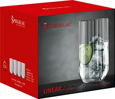 Produktbild von Spiegelau Linear Longdrinkglas, Cocktailglas, 445 ml, Glas, Transparent, 4 Stück(e), 130 mm