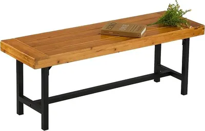 Imagen del producto de Banco de jardín de madera, 120 cm, para 2 personas, banco sin respaldo