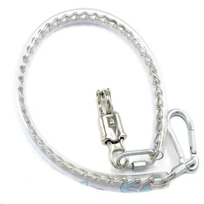 Produktbild von Anbindekette 47cm ummantelt mit Panikhaken und Karabiner