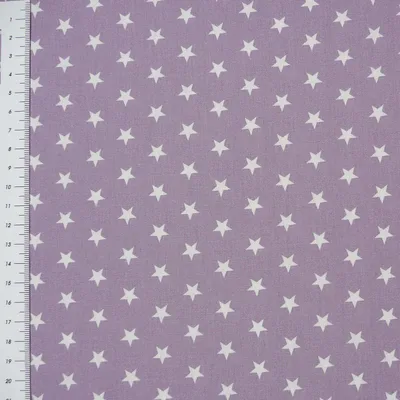 Produktbild von Baumwollstoff Meterware Sterne 1x1cm flieder weiß