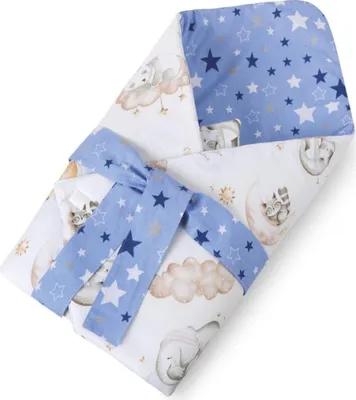 Produktbild von Wickeltuch - 83x83 cm - Weiß,Beige,Blau