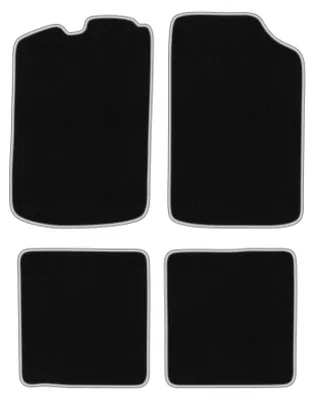 Produktbild von Fußmatten Velours Schwarz/Silber für Volkswagen Golf I 1974-1983 Set 4-tlg