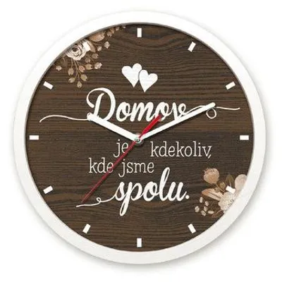 Obrázek produktu pro Nekupto Dárkové hodiny kulaté Domov je kdekoliv Sladký domov