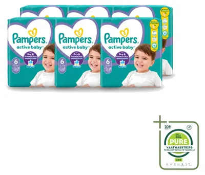 Immagine prodotto di 6 pannolini Pampers Active Baby, taglia 6 - confezione grande - 6 pezzi