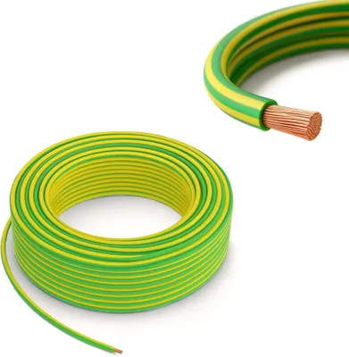 Produktbild von Erdungskabel 4mm² H07V-K Grün/Gelb – Feindrähtige & Flexible Aderleitung mit PVC-Isolierung - 5 Meter